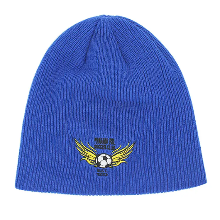 Hot Selling Fashion Blue Knitted Hat Custom Beanie Knitted Hat For Men Winter