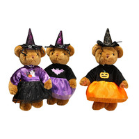Ours en peluche sorcière d'Halloween, ours brun en peluche avec chapeau de sorcière, décoration d'Halloween, cadeau pour enfants, poupée en peluche ours de festival