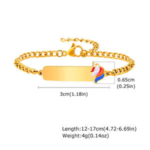 Pulsera y Brazalete de Acero Inoxidable 316L Resistente al Agua y al Deslustre, Chapado en Oro de 14K y 18K, Pulseras para Niñas - Product Image 6