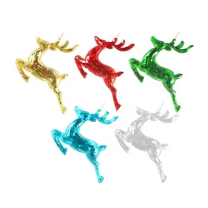 Décoration de neige Fournitures de Noël Stocks de Noël Ornement de cerf en forme d'acrylique pour autres décorations de Noël