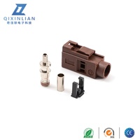 Conector coaxial hembra Fakra SMB a prueba de agua Código F Color marrón Tipo prensado Conectores RF Automotrices