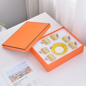 ชุดถ้วยกาแฟพร้อมจานรอง 6 ใบ พอร์ซเลนหรูหราขายดีที่สุด - Product Image 3