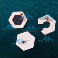 Plataforma Flotante Redonda de Agua Inflable Económica para 7 Personas, Estilo Clásico
