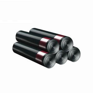 Túi rác PE đen miệng phẳng có dây rút, dùng một lần và không thấm nước, đóng cuộn, dùng trong gia đình - Product Image 4