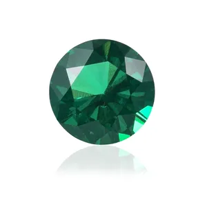 Round 4MM - 12MM Lab Created Emerald Big Size Natural Emerald Loose Synthetic Colombian Emerald Gemstone