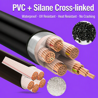Câble d'alimentation souterrain basse tension en cuivre isolé Cu/XLPE/PVC, 4 conducteurs, 25mm², 35mm², 50mm², 70mm², YJV/YJV22, vente en gros