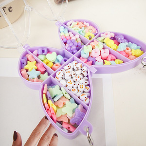 Diy Jewelry Set Heart Shape Acrylic <b>Plastic</b> <b>Beads</b> Baking Paint Process For Crafting Bracelets Necklaces Kids Craft Kit - Product Image 2