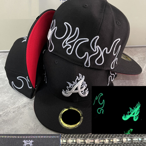 Gorra de Béisbol al por Mayor para Bordado 3D con Patrón de Béisbol Fluorescente, Gorra de Visera Plana, Marca PouChang AnFo - Product Image 6
