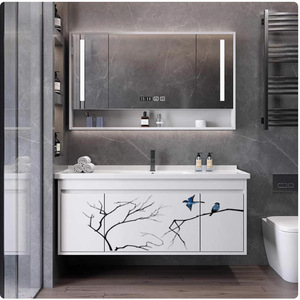 Mueble de baño pintado de lujo, lavabo de cerámica integrado, lavamanos, combinación de mueble y lavabo - Product Image 6