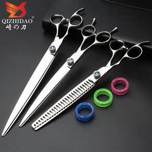 Juego de tijeras profesionales para el cuidado de mascotas Lefty de 7,5 y 8,0 pulgadas, tijeras de adelgazamiento curvas rectas, tijeras para el cuidado de perros - Product Image 1