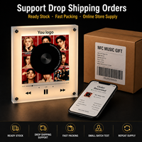 Aimant de réfrigérateur personnalisé avec lecteur CD Bluetooth NFC, 9 disques vinyles DIY, décoration Coachella, veilleuse rotative