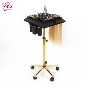 wholesalers luxury New Style gold hair extension holder salon 360 Rotation barber unit barber trolleys