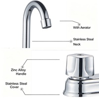 Robinet de lavabo de salle de bain moderne 4 po, à poser sur le comptoir, en laiton chromé, avec corps et cartouche durables, mitigeur 2 poignées 2 trous
