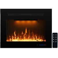 Cheminée électrique moderne de luxe Benrocks de 36 pouces avec flammes LED RGB, son crépitant, construction en acier et verre, réglable