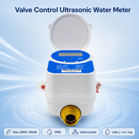 Compteur d'eau ultrasonique à froid résidentiel DN20 3/4" avec vanne d'arrêt automatique, lecture à distance LoRaWAN RS485, directement de l'usine