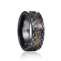Beliebte 8mm Wolfram Opel Inlay Ringe für Männer Frauen Paare Ehering Blank Ring für Inlay