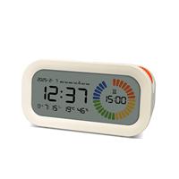 OEM ODM Moderner Multifunktions-LCD-Digitalwecker mit Temperatur-, Luftfeuchtigkeits-, Jahr-/Datum-/Wochentagsanzeige, 3 Alarmen und 99-Minuten-Countdown