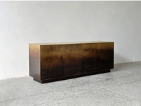 Buffet moderne de luxe léger, design créatif, en laiton et acier inoxydable, dégradé