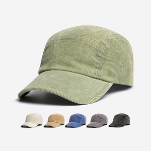 Gorras de cinco paneles <span class=keywords><strong>Camper</strong></span> lisas en blanco con billetes curvos personalizados ajustables, Gorras de PANA con visera, gorra de béisbol de 5 paneles ha - Product Image 2