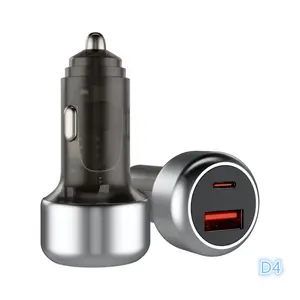 Hotriple D4 High Quality Transparent PD 20W Dual Port Fast Charging Mobile Phone Car Charger With Type C And USB Port