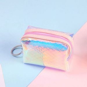 Porte-monnaie carré étanche en TPU laser pour filles, motif écailles de poisson coloré, petit sac à monnaie tendance - Product Image 6