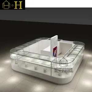 Custom Shopping Mall Jewelry Kiosk Layout Design Retail Showcase Counter Display Stand Shop Furniture For Jewelry Kiosk