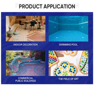 Villa moderna hogar esmaltado cerámica mar verde onda Chips cuadrado piscina azulejo antideslizante piso pared Decoración Para Interior de Hotel - Product Image 5