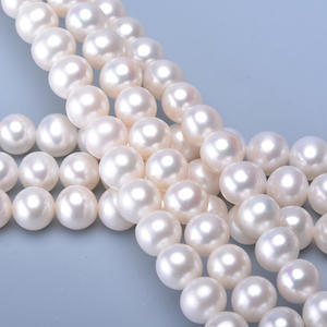 Collier de perles d'eau douce Tilian 8-9 mm, naturel, lâche, petites imperfections avec une forte luminosité, semi-fini, cercle parfait, personnalisable - Product Image 3