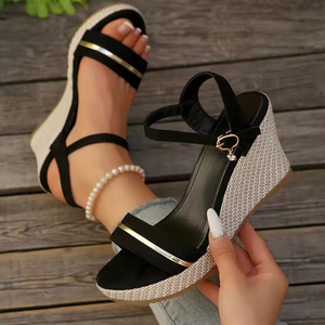 Sandalias de Plataforma con Cuña de Talla Grande para Mujer 2026, Nuevas Sandalias Romanas Casuales de Tacón Alto y Suela Gruesa, Venta al por Mayor de Verano - Product Image 1