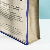 Sac d'emballage personnalisé refermable à fond plat pour aliments pour animaux de compagnie (chats et chiens) 1KG 2KG 3KG 5KG, anti-odeur, avec soufflet latéral