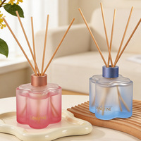 Diffuseur de parfum en verre en forme de fleur, diffuseur d'arômes de luxe à dégradé de couleurs pour la décoration de la maison, hôtel, spa, cadeau OEM ODM