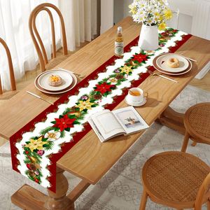 Chemin de Table en lin de coton de haute qualité motif Unique tissu décoratif pour mariage maison noël-étamine matériel tissé - Product Image 3