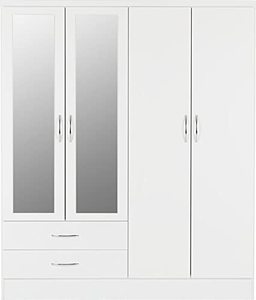 Modular closet storage organization bedroom closet wood wardrobe cabinets with mirror