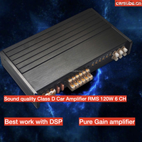 SQ voiture Subwoofer haut-parleur amplificateur 6CH RMS 120W DSP amplificateur de Gain gamme complète crête 6800W 6 canaux amplificateur de voiture classe AB
