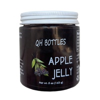 Pot en verre à face droite de haute qualité de 250ml avec bouchon côtelé en plastique pour crème au beurre corporel gommage corporel au lait de coco