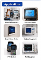 وحدة عرض LCD زرقاء مخصصة STN 128*64 شاشة LCD مقطعية COB 3.3 فولت مع إضاءة خلفية LED للعرض الصناعي