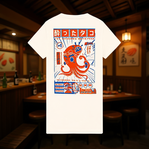 T-shirt The Drunken Octopus, design con stampa grafica, taglia M, unisex, per adulti - Product Image 3