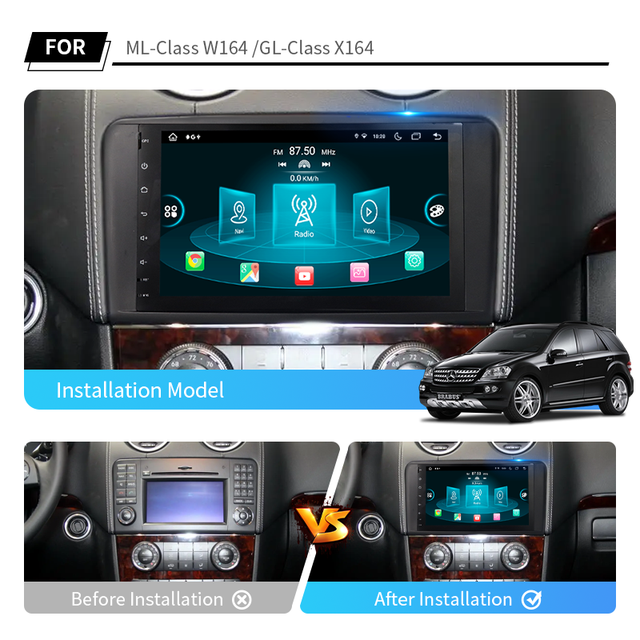 KD-9629 9 Inch Car Radio for Mercedes Benz ML-Class W164 GL-Class X164 Android Car Multimedia Player GPS
