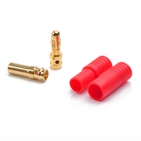 Connecteurs plaqués or Amass 3.5mm de haute qualité Fiche banane 3.5mm mâle à femelle avec gaine de boîtier rouge pour batterie Lipo