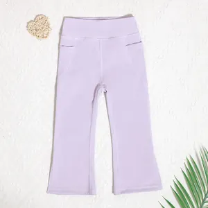 2024 Wholesale Infant Toddler Soft Corduroy Fabric Baby Girls Yoga Long Leggings Knitted Little Girl Pants