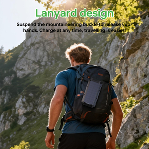 Power Bank <span class=keywords><strong>Solare</strong></span> Portatile <span class=keywords><strong>da</strong></span> 20000mAh, Impermeabile, Design Compatto, Doppio Ingresso USB e Type-C per Viaggi Internazionali e Campeggio - Product Image 6