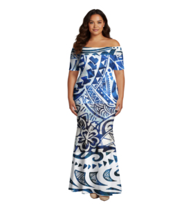 Robes Puletasi samoanes en gros OEM, vêtements de plage polynésiens, robes sirène, robes longues élégantes pour femmes, <span class=keywords><strong>grande</strong></span> <span class=keywords><strong>taille</strong></span>, île - Product Image 3