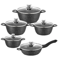 Sartén profunda, juego de sartén redonda de aluminio, juego de utensilios de cocina OEM, ollas y sartenes, cocina antiadherente