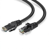 Câble Ethernet Cat 6 16 pieds Haute Vitesse 10 Gbps UTP 24AWG Flexible RJ45 pour Ordinateur Routeur Modem PS4/5 Xbox Gaming Noir