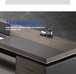 El conjunto de muebles de oficina modernos personalizables incluye mesa de escritorio de madera, silla, armario, conjunto completo - Product Image 5