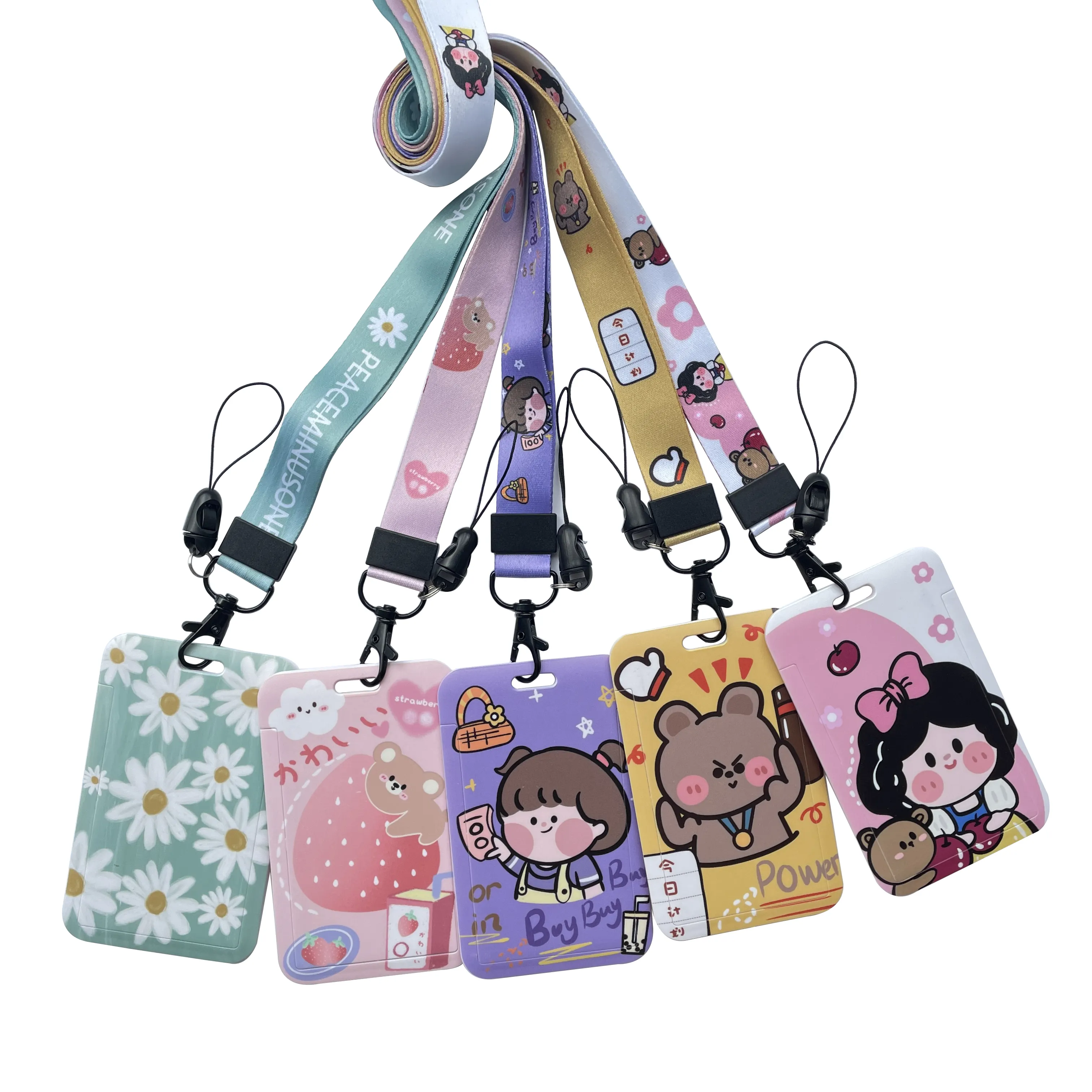 Factory Custom Polyester Lanyard ID Card Holder Wholesale Work Card Lanyard With Cartoon Design