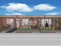 Design moderne de boutique de desserts sucrés personnalisée, design décoratif rose, comptoir de boulangerie en marbre blanc, design d'intérieur de boutique de pâtisserie