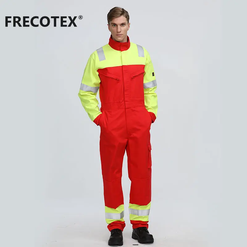 FRECOTEX Industriales Safety Reflective Engineer Uniform Construction Work Clothes Coveralls