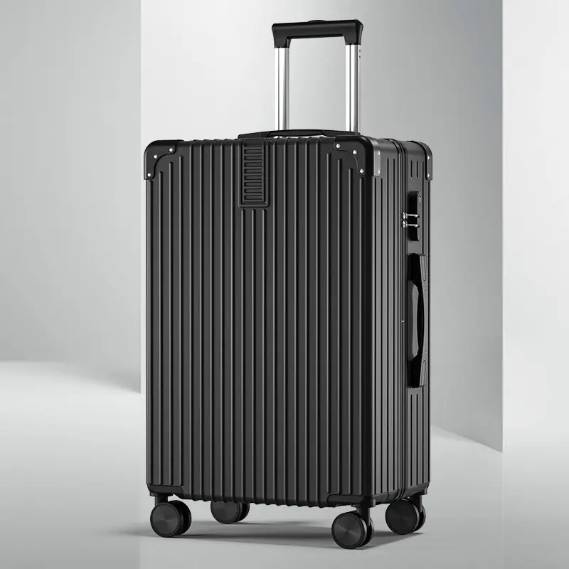 Mala personalizada com moldura de alumínio para bagagem de viagem, sacola de mão com bloqueio TSA para homens e mulheres, com compressão a vácuo