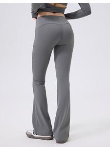 Ladies V-Shaped Back Waist <b>Flared</b> Yoga <b>Leggings</b> High Rise Hip Lift Stretchy Fabric No Camel Toe Fitness Outdoor Sports Pants - Product Image 4